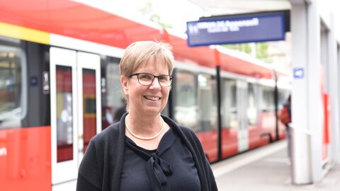 Janique Bleiker à la gare de Saint-Gall.